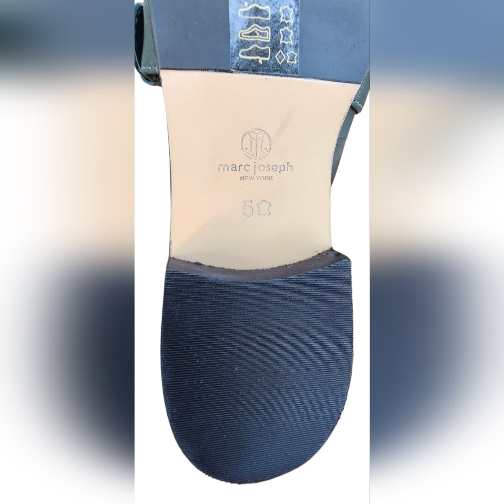 Marc Joseph - Summit St Dark Hunter Green Leather Loafers Grommet Strap & Buckle - Picture 5 of 12